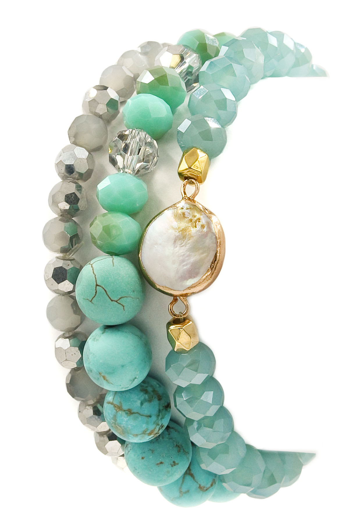 SemiPrecious Stone/Faceted Bead Bracelet Set Bracelets