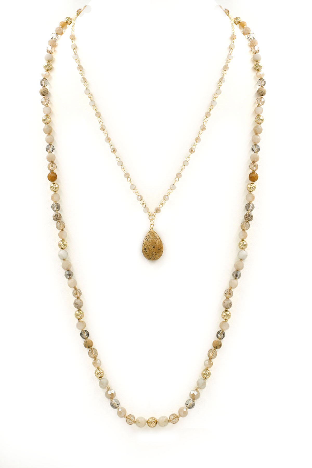 Faceted Bead Acrylic Stone Teardrop Necklace Necklaces