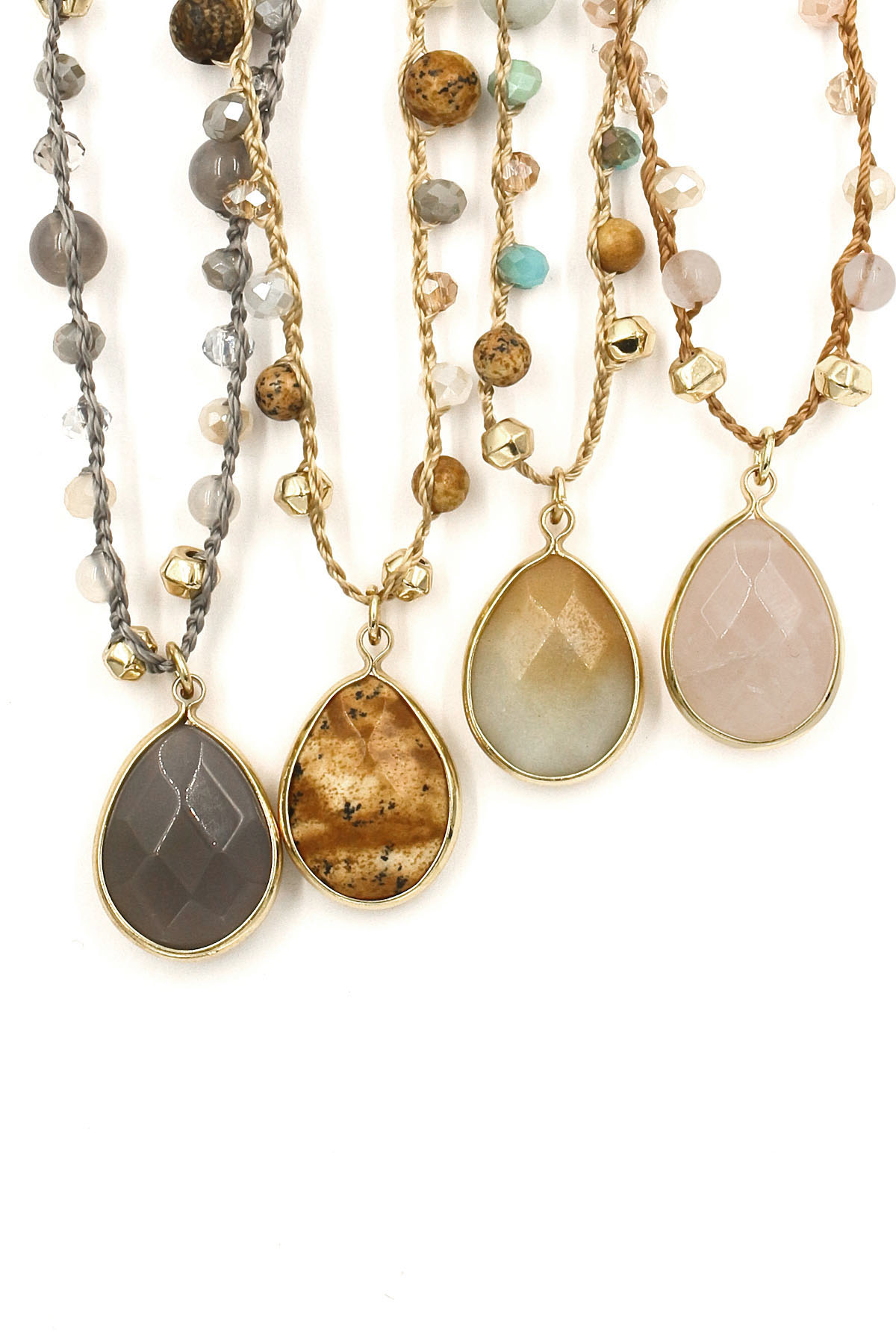 Faceted Bead Teardrop Acrylic Stone Necklace Necklaces