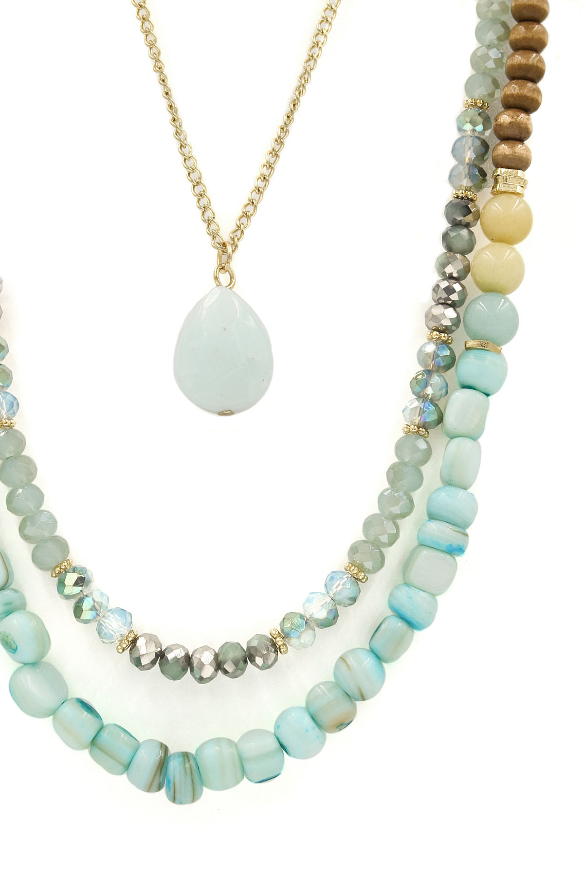 Layered Faceted Bead Necklace Necklaces