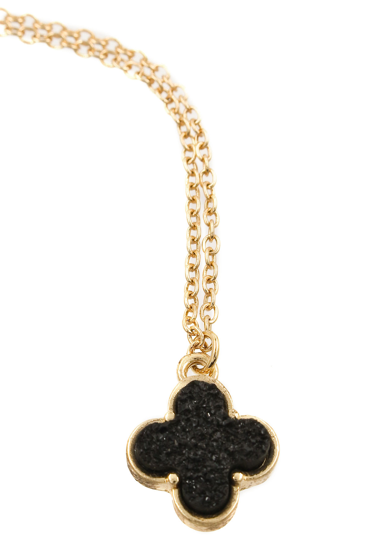 Acrylic Druzy Stone Quatrefoil Necklace Set Necklaces