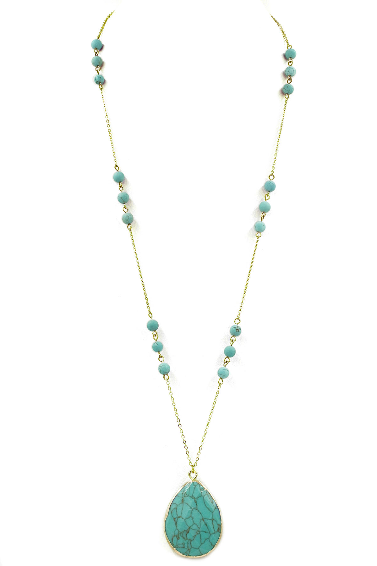 Teardrop Stone Pendant Necklace Necklaces