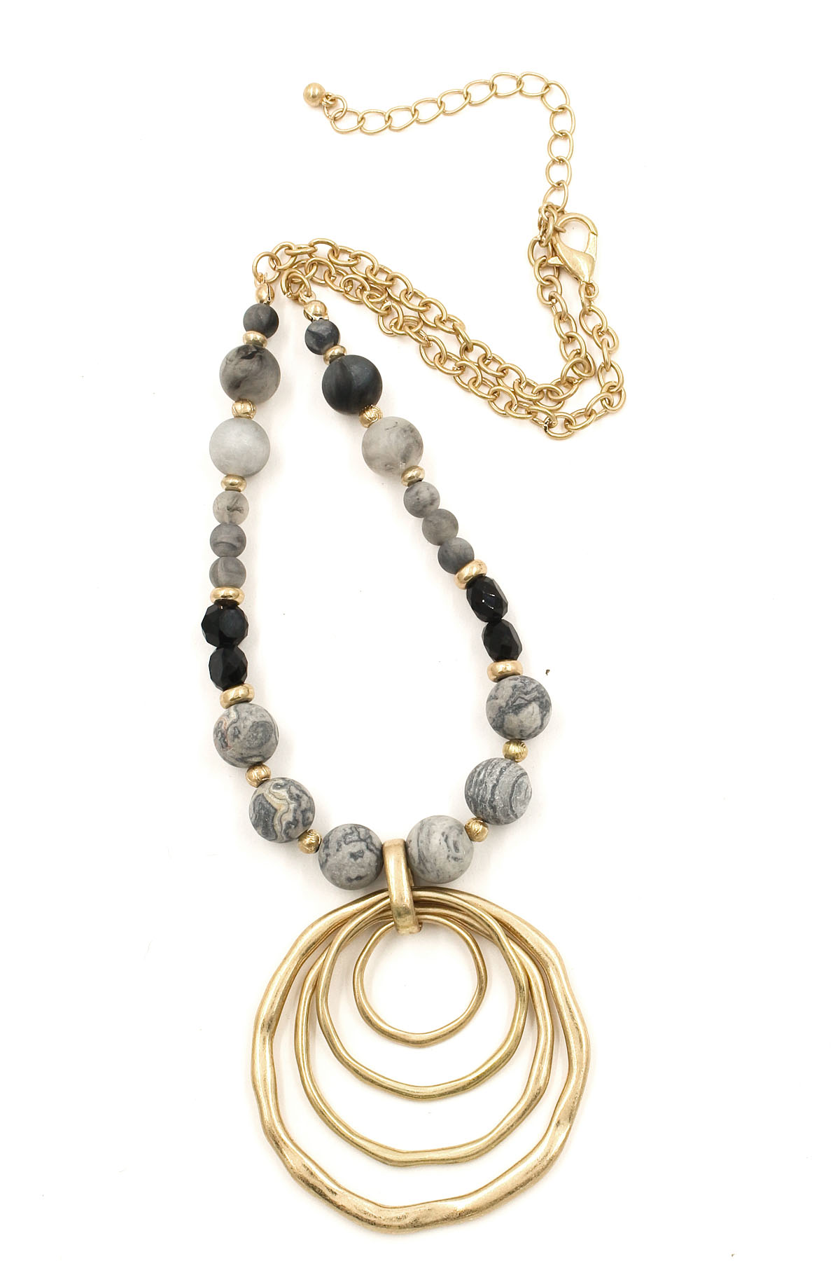 SemiPrecious Stone Circle Pendant Necklace Necklaces