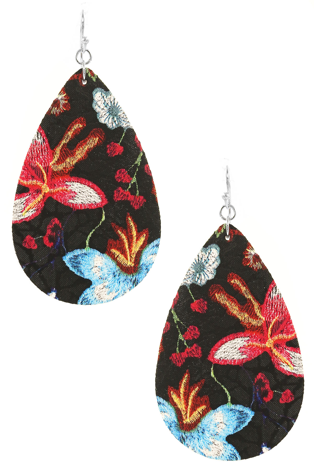 Teardrop Faux Leather Drop Earrings