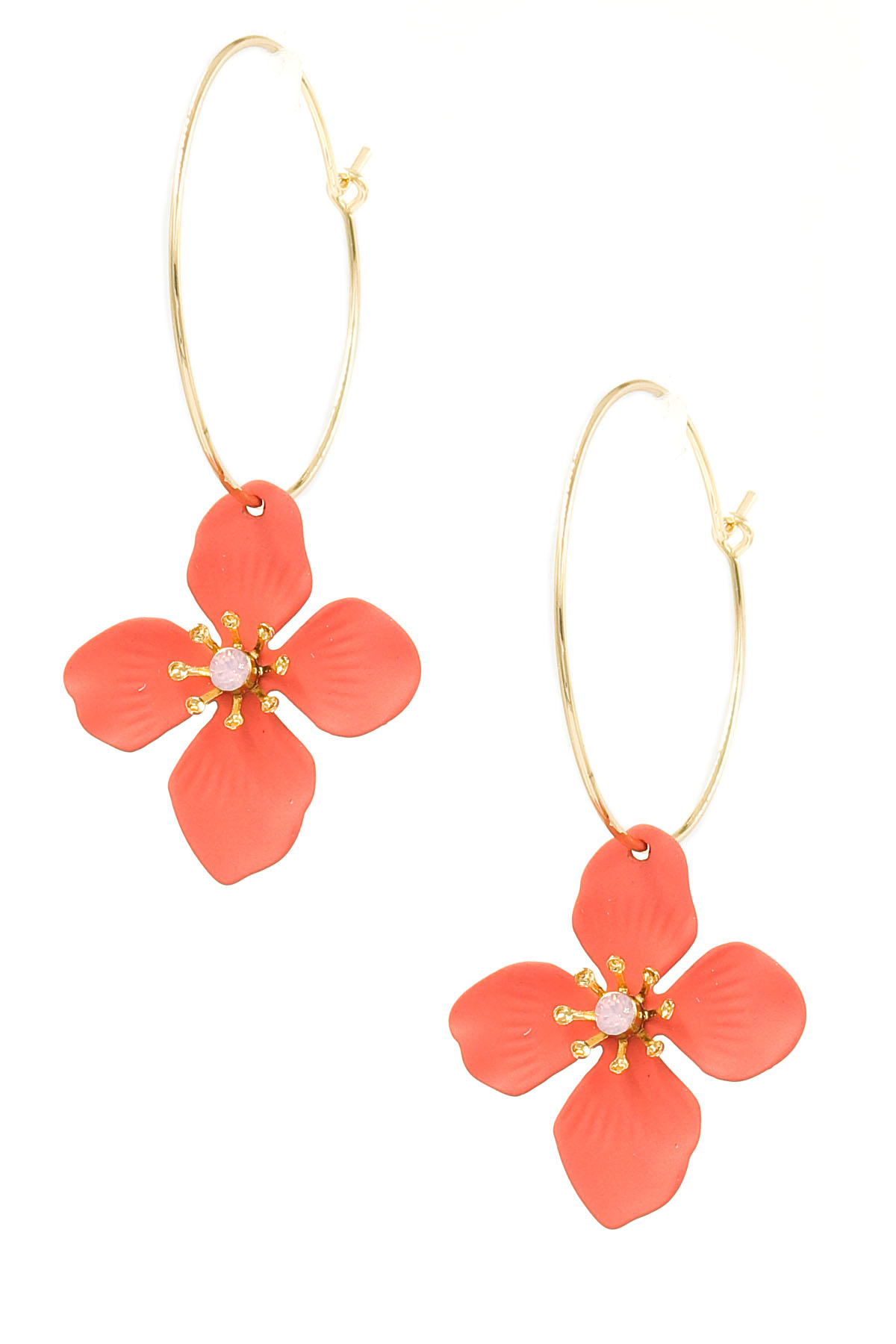 Floral Hoop Drop Earrings