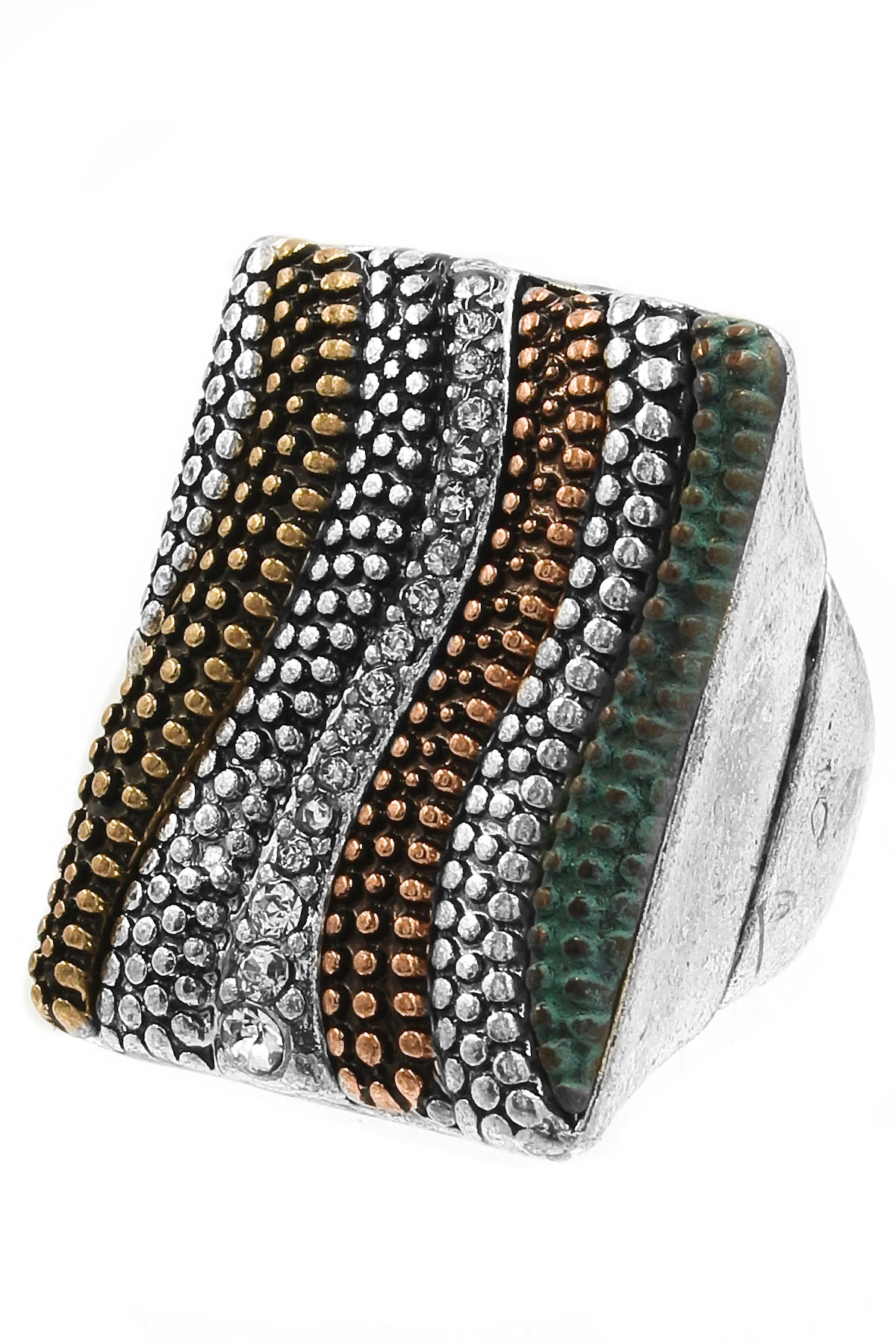 Textured Metal Stretch Ring Rings