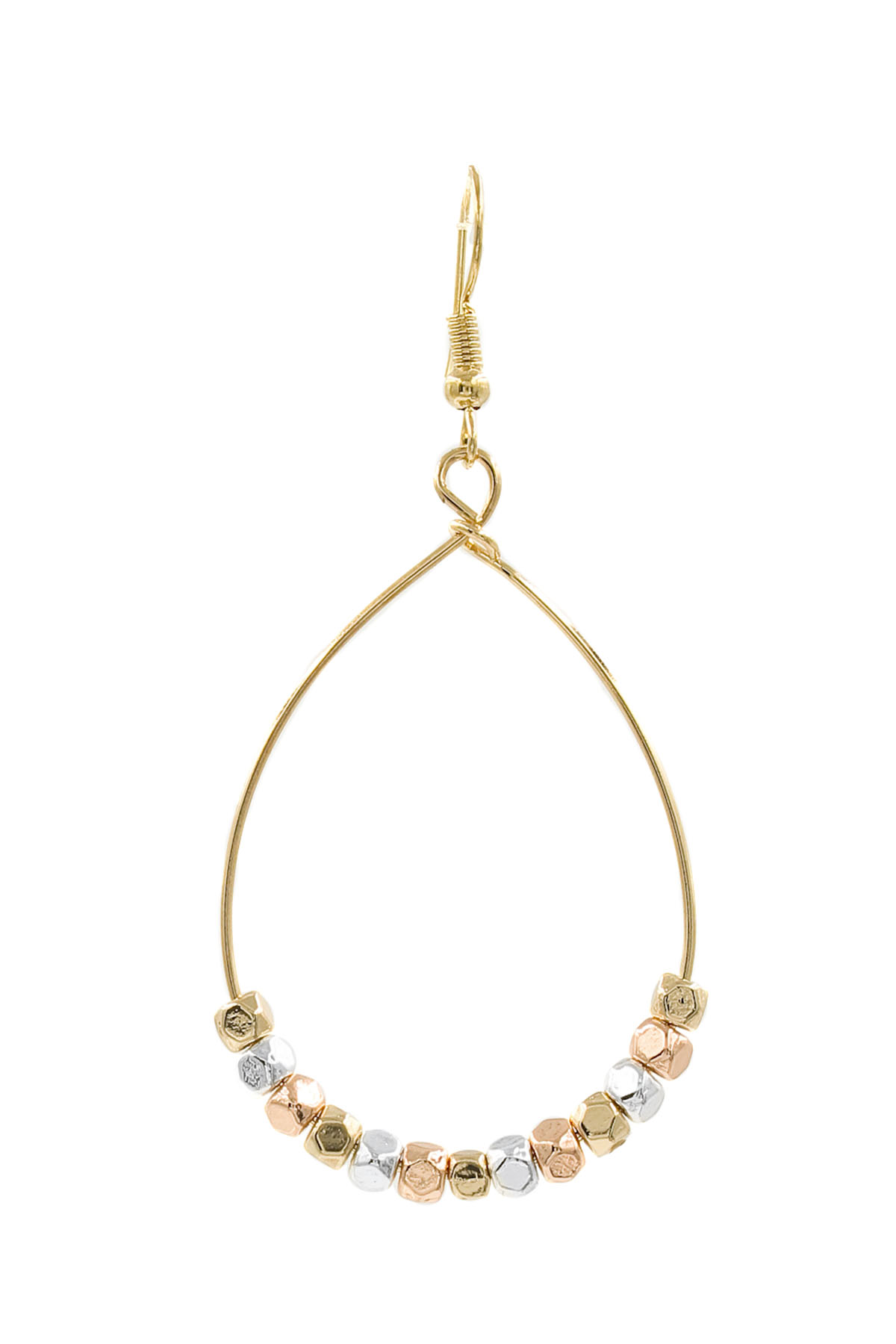 Beaded Teardrop Hoop Earrings