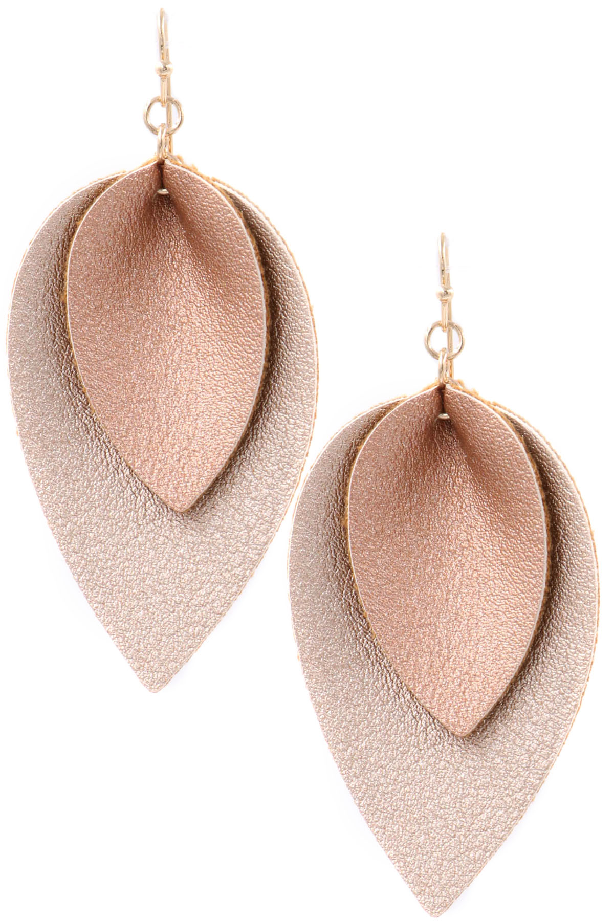 Faux Leather Leaf Earrings