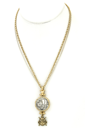 Ladybug Coin Pendant Necklace