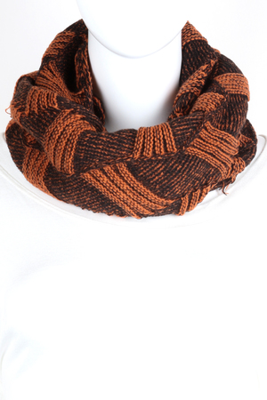 Knitted Wavy Infinity Scarf