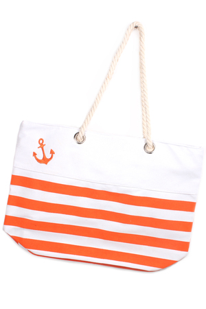 Anchor Striped Beach Bag