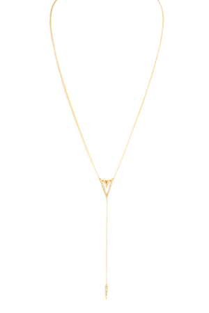 Gold Plated Cubic Zirconia 'Y' Necklace