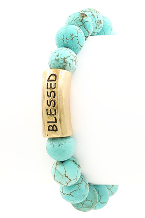 'BLESSED' Stone Bracelet