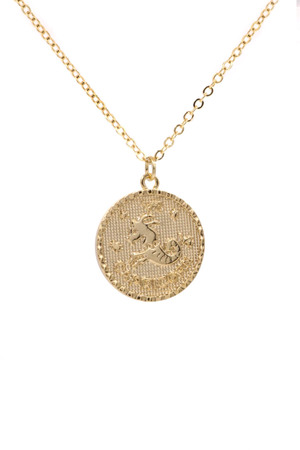 Zodiac Coin Charm Necklace