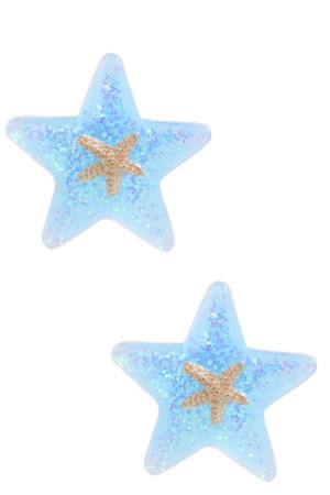 Glitter Star Post Earrings