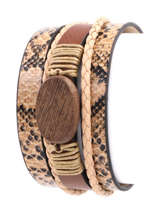 Faux Leather Snake Bracelet