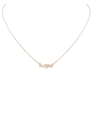 Brass Hope Pendant Necklace