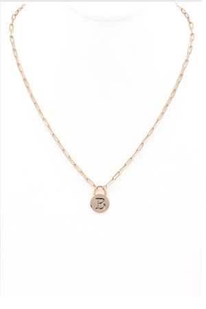 Brass Monogram Pendant Necklace