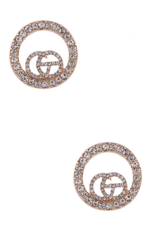 Rhinestone Cream Pearl Earrings