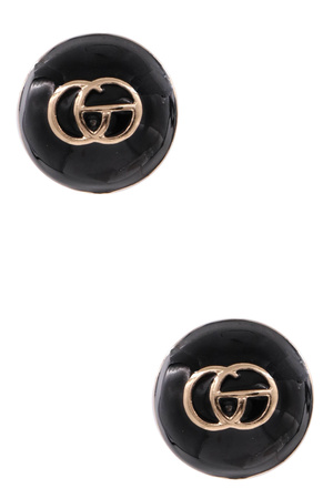 Metal CG Half Ball Dome Earrings
