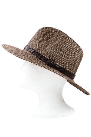 Faux Leather Panama Hat