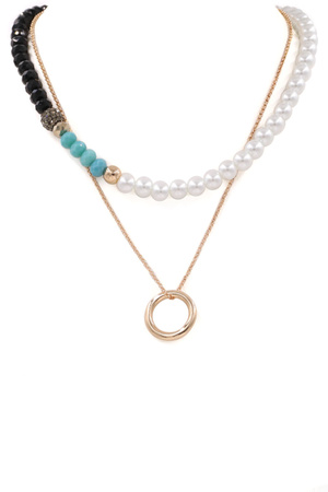 Cream Pearl Ring Necklace