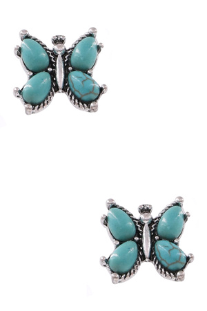 Metal Butterfly Western Earrings