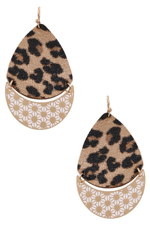 Faux Leather Leopard Earrings