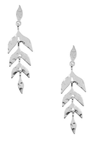 Metal Leaf Drop Earrings