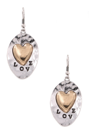'LOVE' Heart Earrings