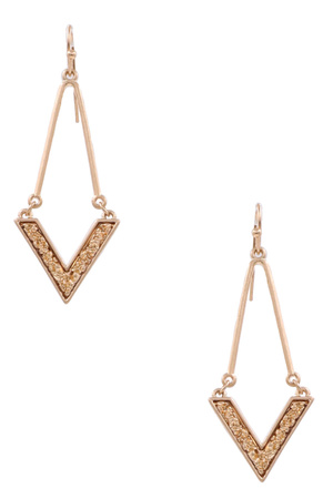 Triangular Diamond Drop Earrings