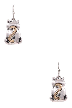 Metal Cat Tail Dangle Earrings