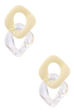 Acrylic Matte Square Link Earrings