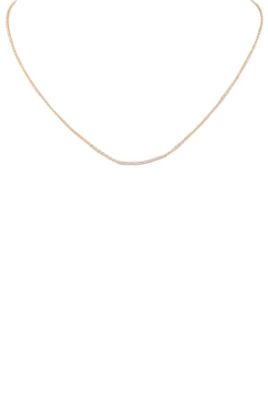 Rhinestone Curved Bar Pendant Necklace