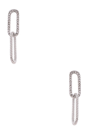 Rhinestone Paperclip Dangle Earrings