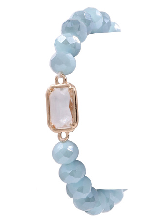 Faceted Bead Glass Jewel Bracelet