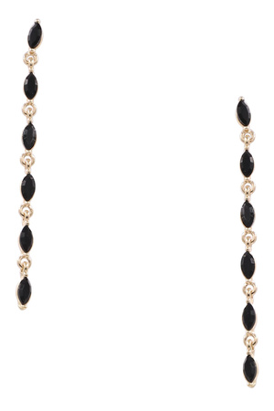 Glass Jewel Tassel Drop Earrings