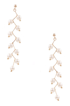 Cream Pearl Chain Earrings