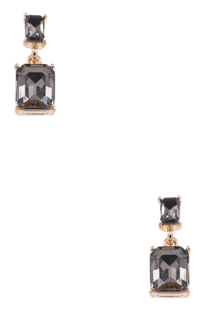 Glass Jewel Rectangular Drop Earrings