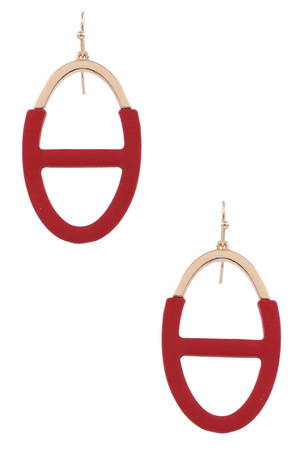 Matte Oval Dangle Earrings