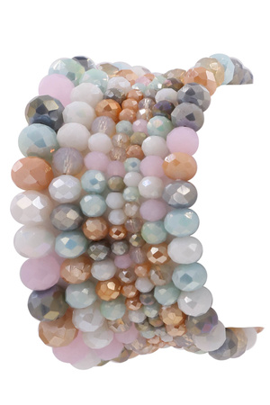 Layered faceted bead stretch Bracelet