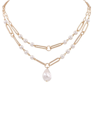 Cream Pearl Layered Necklace