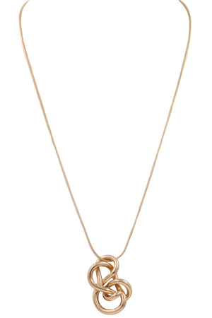Brass Metal Knot Long Necklace