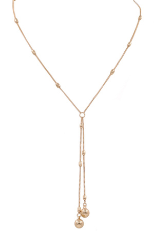 Brass Metal Lariat Necklace