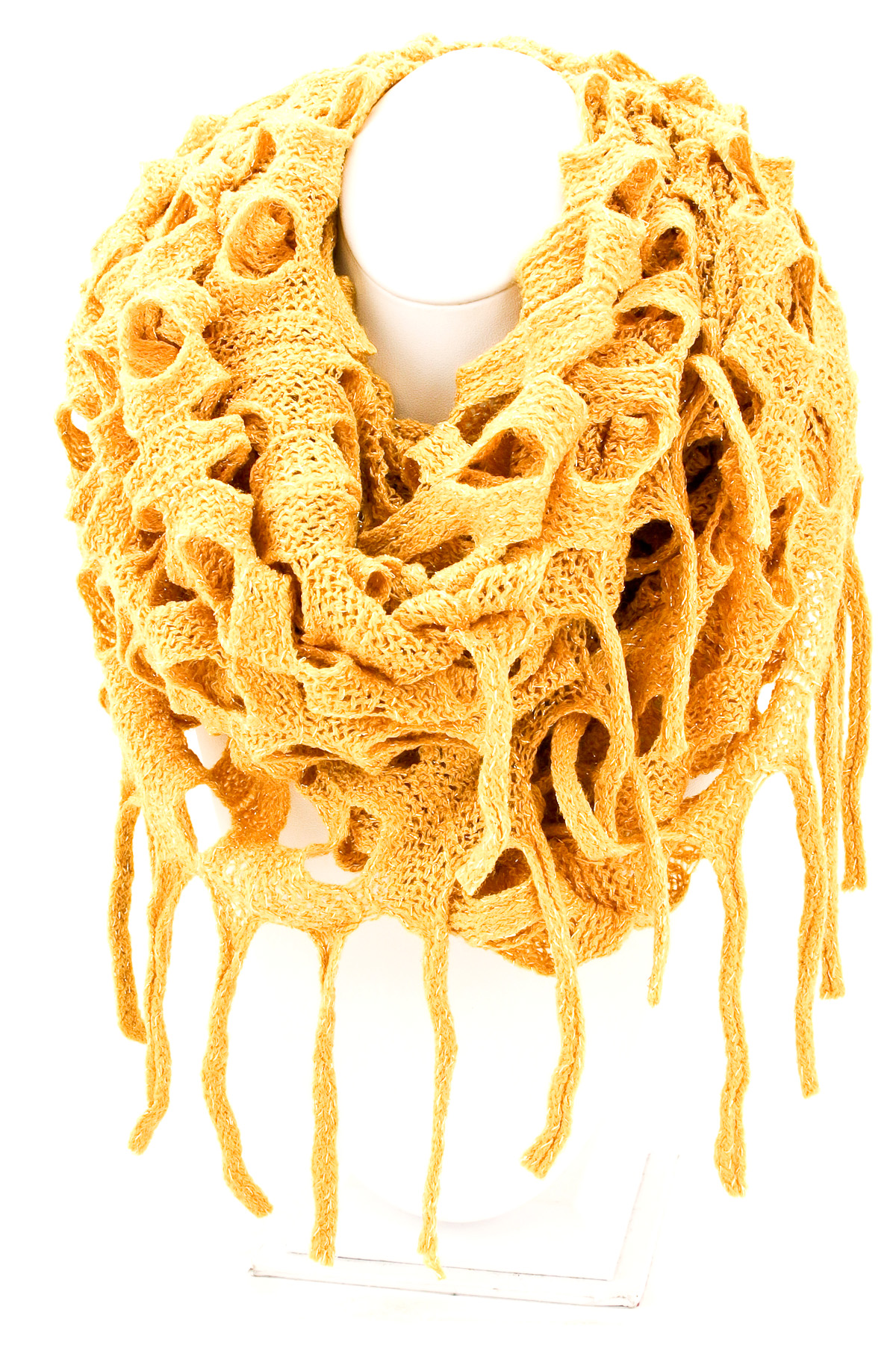 Open Hole Knit Infinity Scarf - Scarves