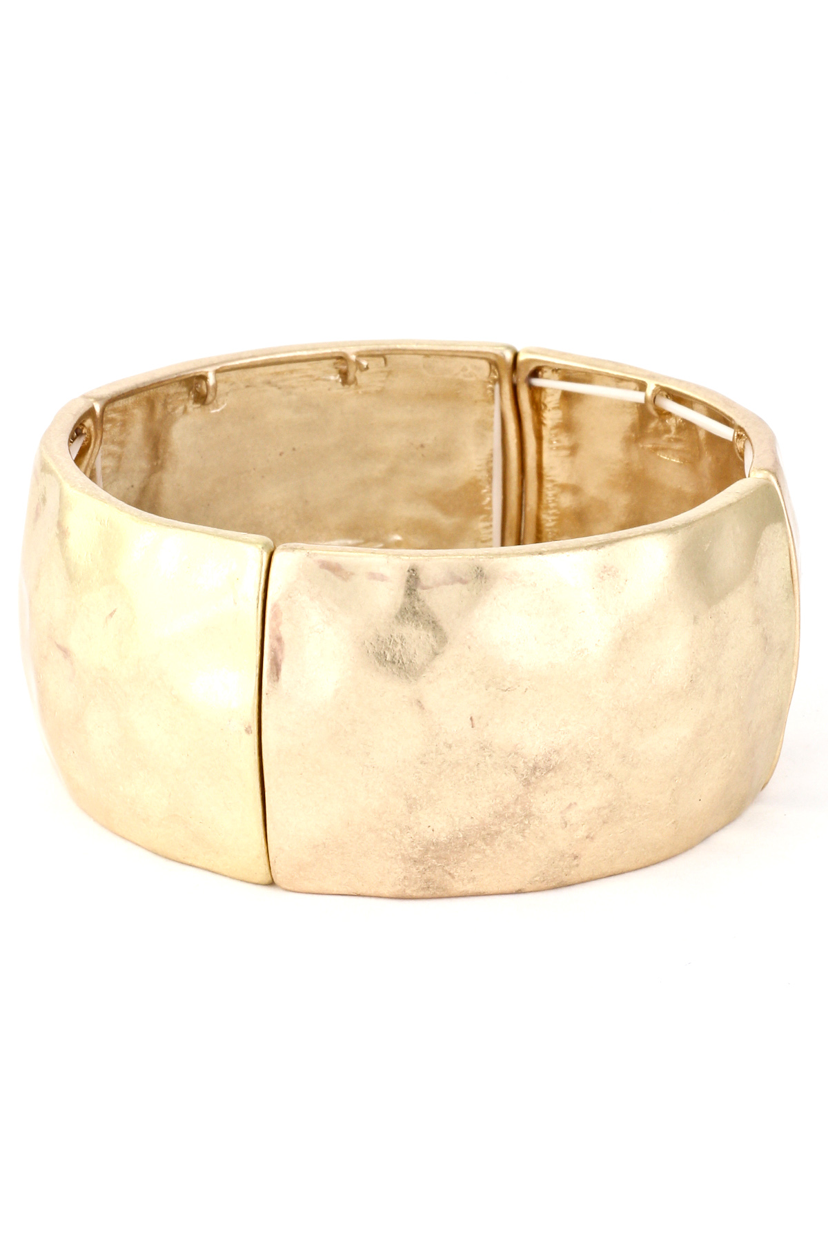 Metal Hammered Stretch Bracelet - Bracelets