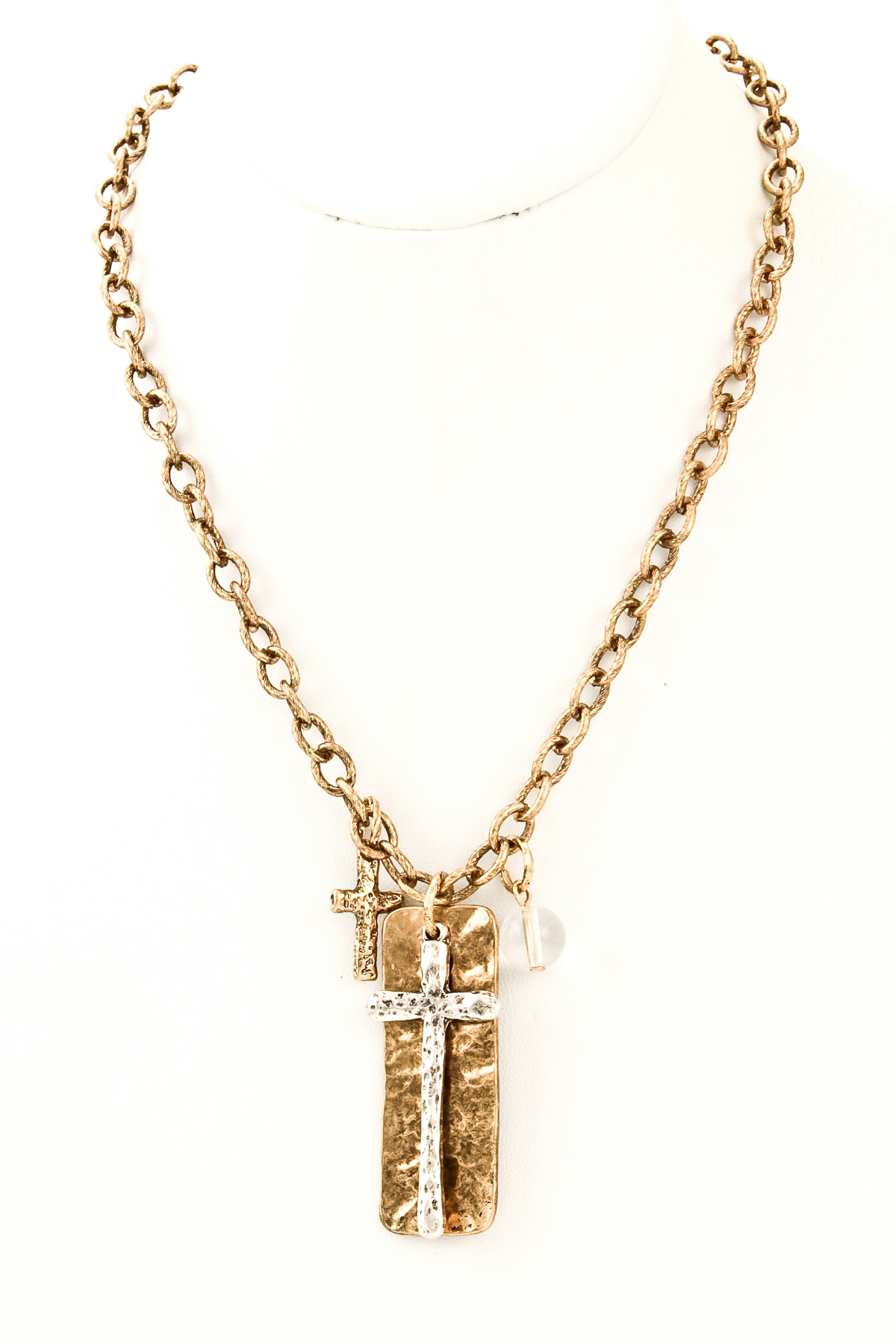 hammered rectangle Length: cross 3 Metal charm charm scarves 18