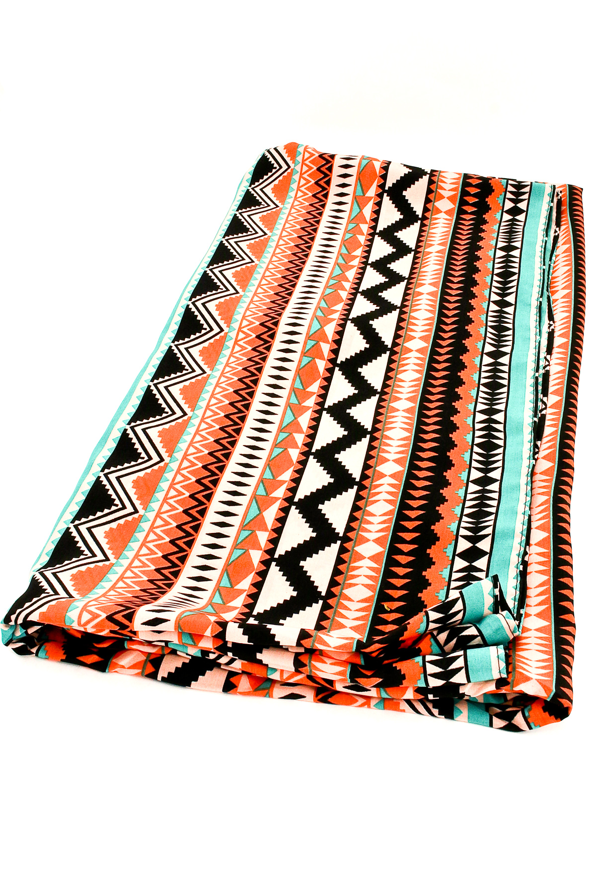 Woven Aztec Print Infinity Scarf - Scarves