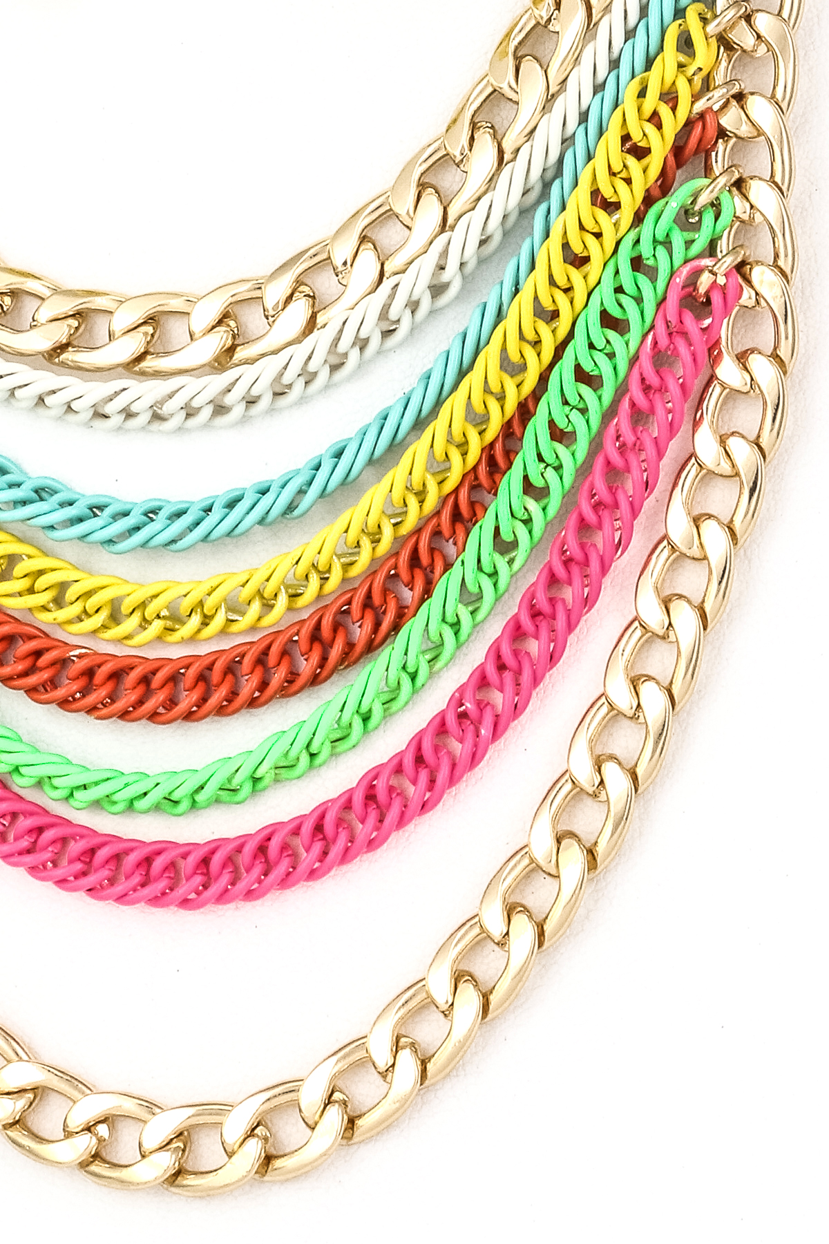 Eight Layer Color Chain Necklace Necklaces