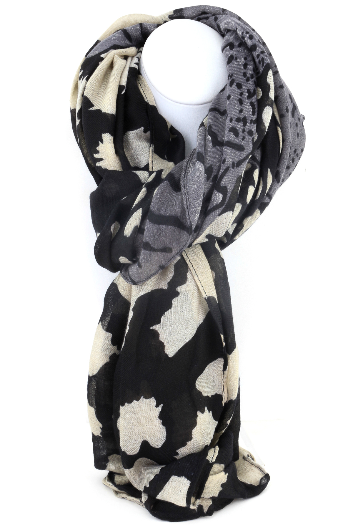 BLACK Camouflage Print Scarf - Scarves